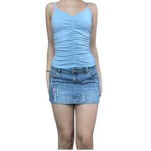 Blue cinched tank top